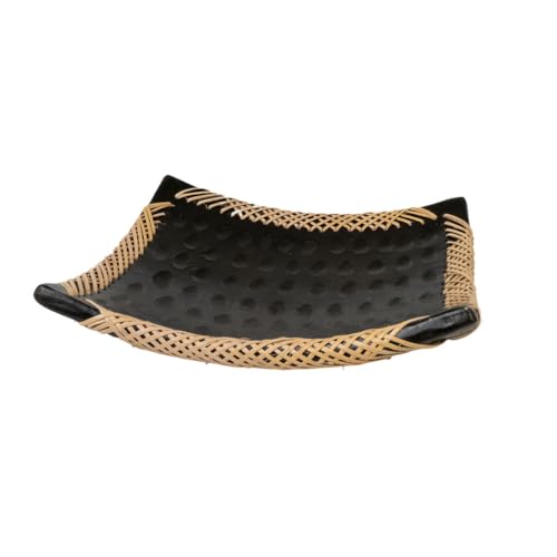 Romimex Tischdekoration, Schwarz, Natur, Keramik, Rattan, 25 x 6 x 25 cm Romimex Tischdekoration, Schwarz, Natur, Keramik, Rattan, 25 x 6 x 25 cm von Romimex