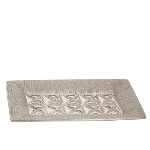 Romimex Tischdekoration, silberfarben, Keramik, 31 x 3 x 17 cm von Romimex