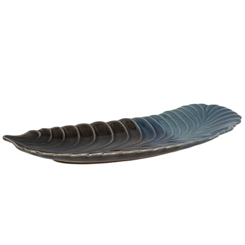 Romimex Tischmitte, Blau/Schwarz, Keramik, Blatt, 49 x 4 x 49 cm Romimex Tischmitte, Blau/Schwarz, Keramik, Blatt, 49 x 4 x 49 cm von Romimex