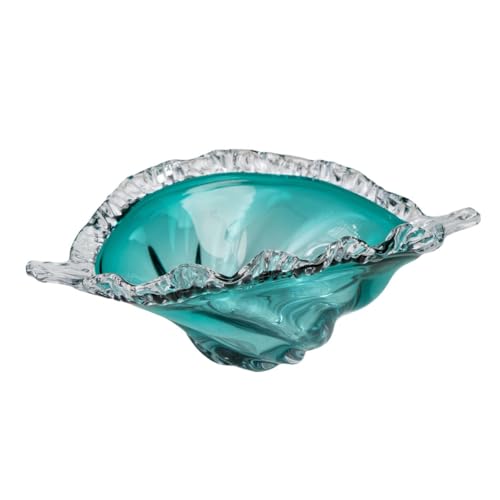 Romimex Tischmitte, Türkis, Glas, 41 x 16 x 24 cm von Romimex