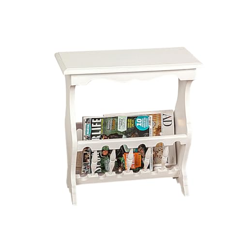 Romimex Zeitschriftentisch, Weiß, Mindi-Holz, 50 x 52 x 25 cm von Romimex