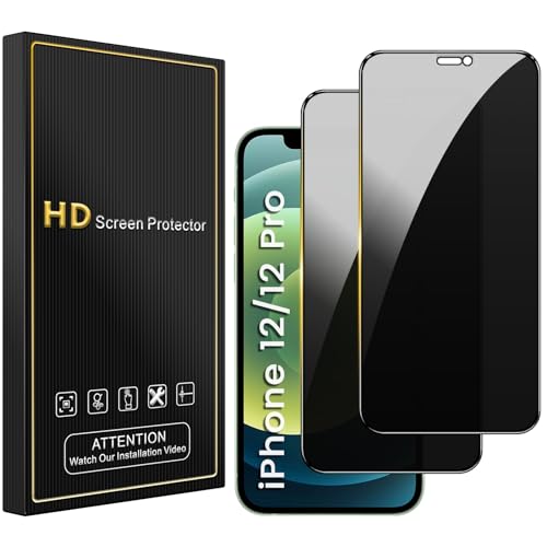 Romkasi 2 Stück Sichtschutz für iPhone 12/12 Pro 6,1 Zoll, 9H Härte Anti-Spy Panzer Schutz Glas Folie, Blasenfrei Schutzfolie, Blickschutzfolie Romkasi 2 Stück Sichtschutz für iPhone 12/12 Pro 6,1 Zoll, 9H Härte Anti-Spy Panzer Schutz Glas Folie, Blasenfrei Schutzfolie, Blickschutzfolie von Romkasi