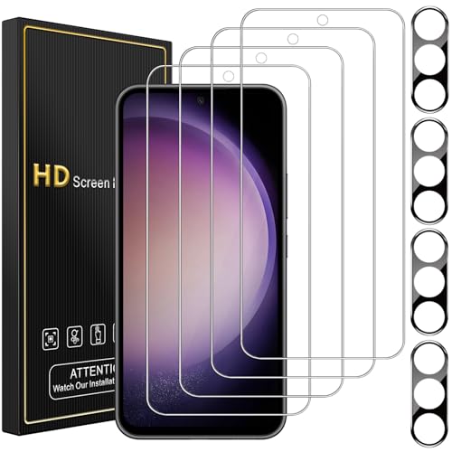 Romkasi [4+4 Stück Panzer Schutz Glas für Samsung Galaxy S23 FE 4G/ 5G, 4 Stück Schutzfolie und 4 Stück Kameraschutz, 9H Härte Panzerfolie, Anti-Kratzr Glasfolie, HD Displayschutz Romkasi [4+4 Stück Panzer Schutz Glas für Samsung Galaxy S23 FE 4G/ 5G, 4 Stück Schutzfolie und 4 Stück Kameraschutz, 9H Härte Panzerfolie, Anti-Kratzr Glasfolie, HD Displayschutz von Romkasi