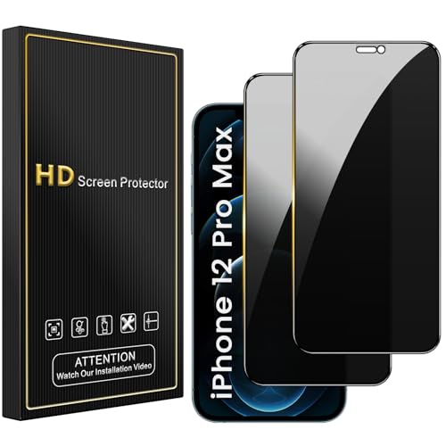 Romkasi Sichtschutz für iPhone 12 Pro Max 6,7 Zoll, Anti-Spy Panzer Schutz Glas Folie Schutzfolie, Einfache Installation Blasenfrei 9H Härte 2 Stück Romkasi Sichtschutz für iPhone 12 Pro Max 6,7 Zoll, Anti-Spy Panzer Schutz Glas Folie Schutzfolie, Einfache Installation Blasenfrei 9H Härte 2 Stück von Romkasi