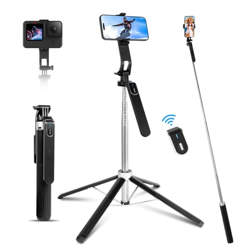 180cm Handy Stativ, Romon Selfie Stick Quad-Stativ, 360° Drehung Aluminium ausziehbarer Handy-Stativ-Ständer mit BT, kompatibel mit iPhone Android Telefon, Kamera 180cm Handy Stativ, Romon Selfie Stick Quad-Stativ, 360° Drehung Aluminium ausziehbarer Handy-Stativ-Ständer mit BT, kompatibel mit iPhone Android Telefon, Kamera von Romon