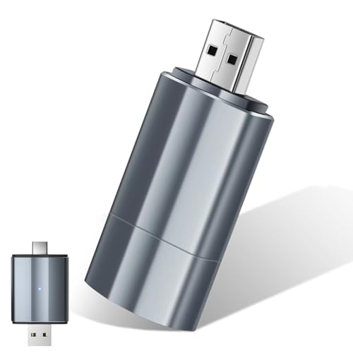 Romon Carplay Wireless Adapter,2025 Wireless CarPlay Adapter Mini Edition für iPhone [Typ-C und USB, Plug&Play] kompatibel mit Fahrzeugen ab 2016, Wireless Adapter 2-In-1, 5ghz WiFi, Silbrig von Romon