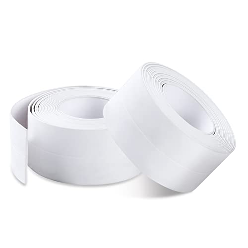 Romon Dichtungsband Selbstklebend, 2 Stück PVC Selbstklebendes Ddichtband für Küchenspüle, Toilette, Badezimmer, Badewanne, Boden, Wand, Kantenschutz (Weiß，3.8cm*3.2m) von Romon