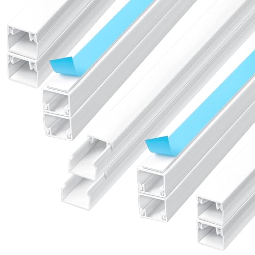 Romon Kabelkanal Weiss Selbstklebend, Kabelkanal Selbstklebend, Zum Verstecken Von Stromkabeln, Lautsprecherkabeln Oder Tv-Kabeln In Ihrem Haus Oder Büro (12mm*12mm,10 Stück 0.4m) von Romon