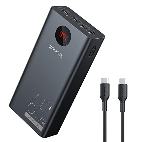 ROMOSS 65 W Power Bank 40000 mAh USB C PD Tragbares Laptop-Ladegerät, Handy-Ladegerät, Schnellladung, externer Akku für MacBook Air, MacBook Pro, Dell XPS, Apple Watch iPad Pro, iPhone 15 und mehr von Romoss