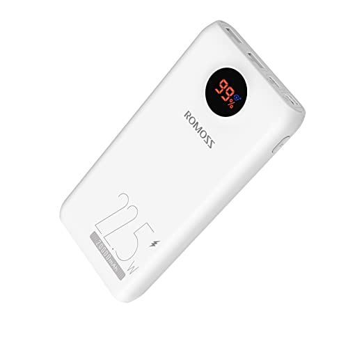 ROMOSS SW20PF 20000 mAh Tragbares Handy-Ladegerät, 22,5 W & PD20 W Power Bank Fast Charging LED Display 3 Inputs 3 Outputs, External Battery Pack kompatibel mit Nintendo Switch, iPhone 13/12, Samsung von Romoss