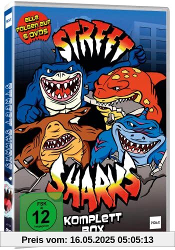 Street Sharks Komplettbox - Tauche ein in ein actionreiches Abenteuer mit den coolsten Haien der 90er Jahre - Action Zeichentrick-Serie - Pidax Animation [6 DVDs] von Ron Myrick