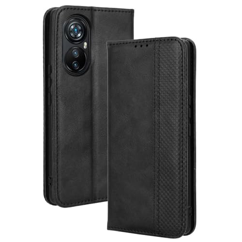 RonRun Blackview A200 Pro Hülle Flip PU Leder Magnet Handyhülle mit Wallet Case Klappen Ständer Stoßfest Schutzhülle Kompatible für Blackview A200 Pro, schwarz von RonRun