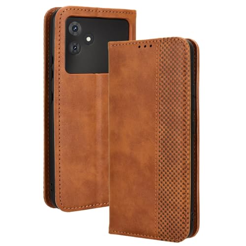 RonRun Cubot Note 21 Hülle Flip PU Leder Magnet Handyhülle mit Wallet Case Klappen Ständer Stoßfest Schutzhülle Kompatible für Cubot Note 21, braun von RonRun