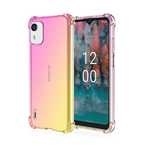 RonRun Handyhülle für Nokia C32 Schutzhülle mit Anti Fall Stoßfest Gradient Color Handyhülle TPU Dünn Handy Case (Rosa Gold) von RonRun