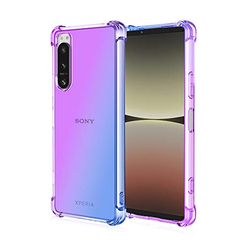 RonRun Handyhülle für Sony Xperia 10 V Schutzhülle mit Anti Fall Stoßfest Gradient Color Handyhülle TPU Dünn Handy Case (Lila Blau) von RonRun