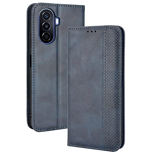 RonRun Huawei nova Y70 Hülle Flip PU Leder Magnet Handyhülle mit Wallet Case Klappen Ständer Stoßfest Schutzhülle Kompatible für Huawei nova Y70, Blau von RonRun