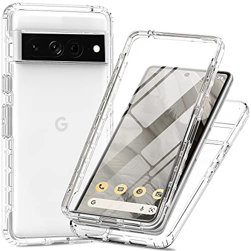 RonRun Hülle für Google Pixel 8 Pro mit Displayschutz, 360° Grad vollschutz Stoßfest Handyhülle Transparent Silikon Bumper Cover für Hülle für Google Pixel 8 Pro - Transparent von RonRun