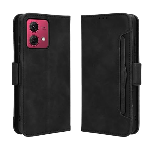 RonRun Hülle für Motorola Moto G84 Kompatibel Flip Wallet Handyhülle Premium PU Leder Schutzhülle mit Ständer Funktion Stoßfest Hülle schwarz von RonRun