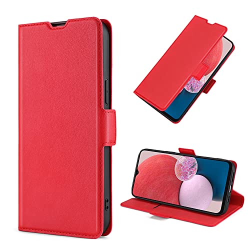 RonRun Hülle für Samsung Galaxy A25 5G, Premium Leder Flip Wallet Tasche Handyhülle Stoßfest Silikon Bumper Schutzhülle Case für Samsung Galaxy A25 5G - rot von RonRun