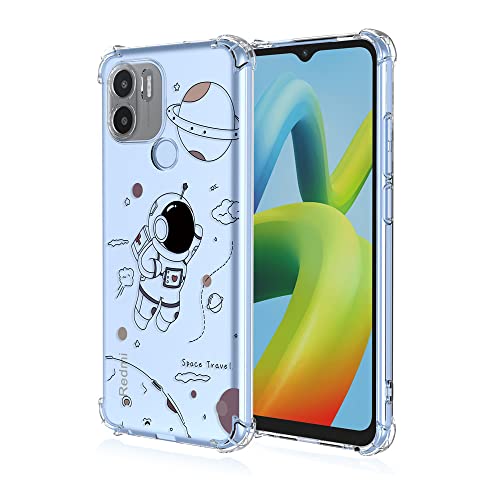 RonRun Hülle für Xiaomi Redmi A2 Handyhülle, mit Schöne Blumen Motiv Stoßfest Transparent Matt Schutzhülle, Kompatibel für Xiaomi Redmi A2 Astronaut von RonRun