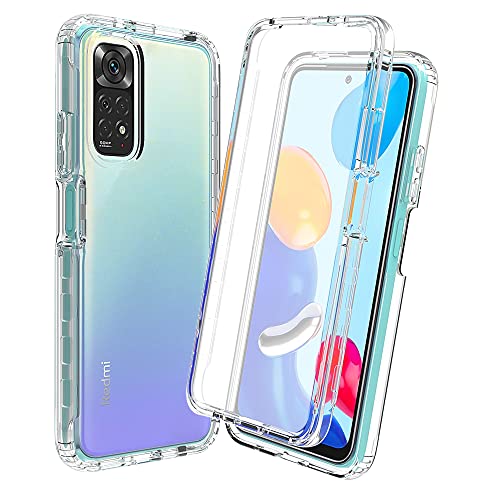 RonRun Hülle für Xiaomi Redmi Note 11 4G/Note 11S mit Displayschutz, 360° Grad vollschutz Stoßfest Handyhülle Transparent Silikon Bumper Cover für Hülle für Note 11 4G/Note 11S - Transparent von RonRun