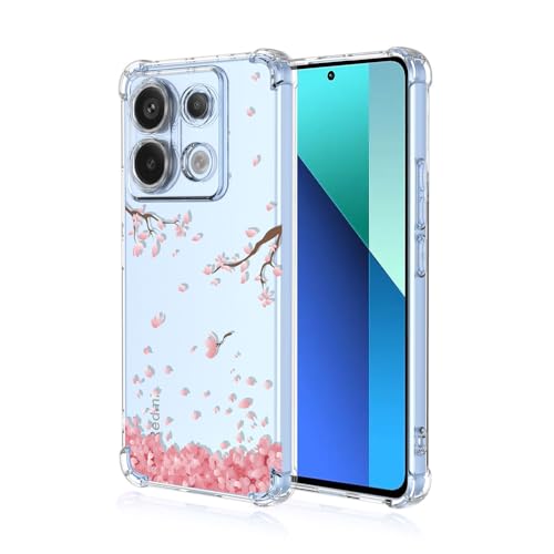 RonRun Hülle für Xiaomi Redmi Note 13 4G Handyhülle, mit Schöne Blumen Motiv Stoßfest Transparent Schutzhülle, Kompatibel für Xiaomi Redmi Note 13 4G Blütenblätter von RonRun