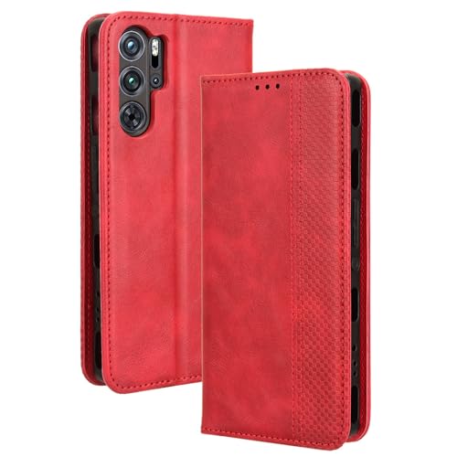 RonRun Red Magic 9 Pro/Magic 9 Pro+ Hülle Flip PU Leder Magnet Handyhülle mit Wallet Case Klappen Ständer Stoßfest Schutzhülle Kompatible für Red Magic 9 Pro/Magic 9 Pro+, rot von RonRun