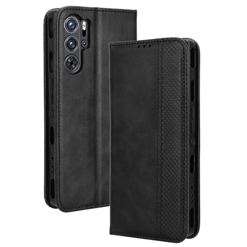 RonRun Red Magic 9 Pro/Magic 9 Pro+ Hülle Flip PU Leder Magnet Handyhülle mit Wallet Case Klappen Ständer Stoßfest Schutzhülle Kompatible für Red Magic 9 Pro/Magic 9 Pro+, schwarz von RonRun