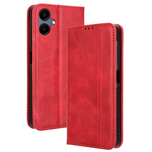 RonRun Samsung Galaxy A06 Hülle Flip PU Leder Magnet Handyhülle mit Wallet Case Klappen Ständer Stoßfest Schutzhülle Kompatible für Samsung Galaxy A06, rot RonRun Samsung Galaxy A06 Hülle Flip PU Leder Magnet Handyhülle mit Wallet Case Klappen Ständer Stoßfest Schutzhülle Kompatible für Samsung Galaxy A06, rot von RonRun