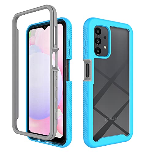 RonRun Samsung Galaxy A13 4G Hülle, 360° Grad vollschutz Stoßfest Handyhülle Transparent Robust Bumper Case Handyhülle für Samsung Galaxy A13 4G Hellblau von RonRun