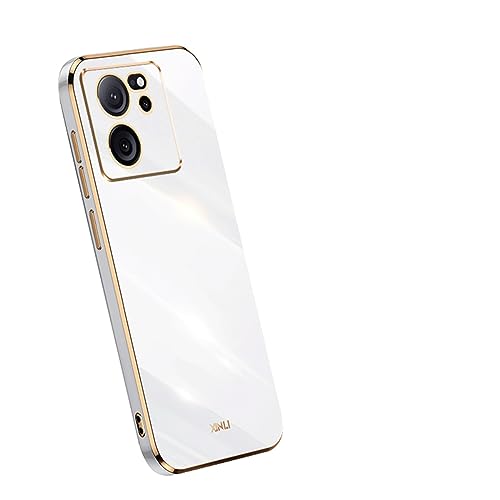 RonRun Xiaomi 13T/Xiaomi 13T Pro Hülle, Glänzende Elegant und edel Handyhülle, Silikon Stoßfest Flexible TPU Bumper Anti-Scratch Schutzhülle - Weiß von RonRun