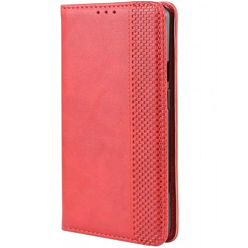 RonRun ZTE Blade A35e Hülle Flip PU Leder Magnet Handyhülle mit Wallet Case Klappen Ständer Stoßfest Schutzhülle Kompatible für ZTE Blade A35e, rot von RonRun