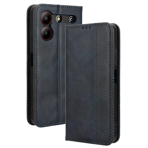 RonRun ZTE Blade A54 Hülle Flip PU Leder Magnet Handyhülle mit Wallet Case Klappen Ständer Stoßfest Schutzhülle Kompatible für ZTE Blade A54, Blau von RonRun