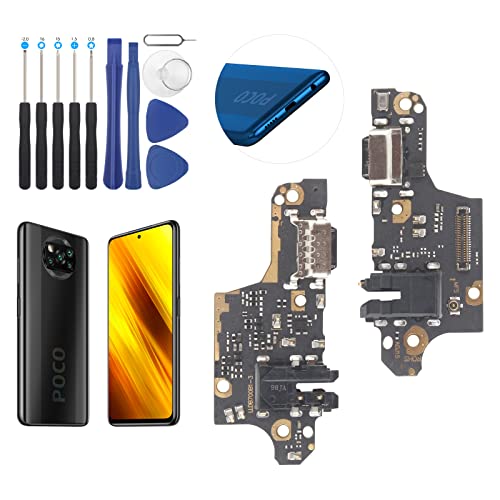Dock Connector für Xiaomi Poco X3 /X3 Pro/X3 NFC Ladebuchse mit Flex Kabel kompatibel mit Poco X3 USB Typ C Ladeport Ersatz von RongZy
