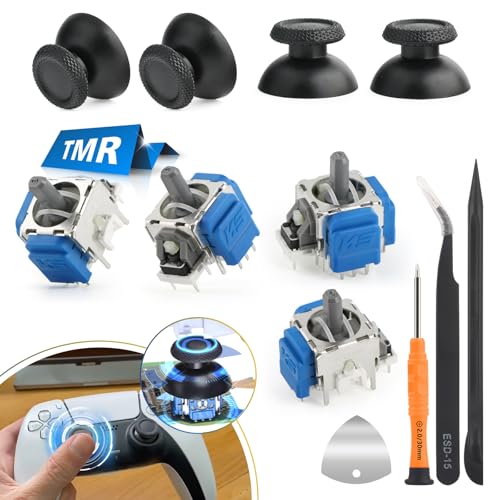 RongZy 4 Pack Joysticks für PS5 TMR Elektromagnetischer Stick Kompatibel mit Sony Playstation 5 für PS5 Controller Anti-Drift Sticks mit Thumbsticks Ersatzteile mit Reparatur Kit Accessory von RongZy