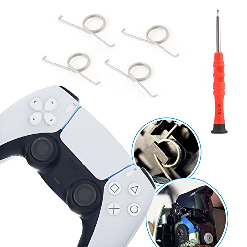 RongZy 4PCS PS5 Trigger Keys Federn Ersatz für Sony Playstation 5 Controller Metall L2 R2 Tasten Tastenfeder Ersatz mit Reparaturwerkzeugen von RongZy