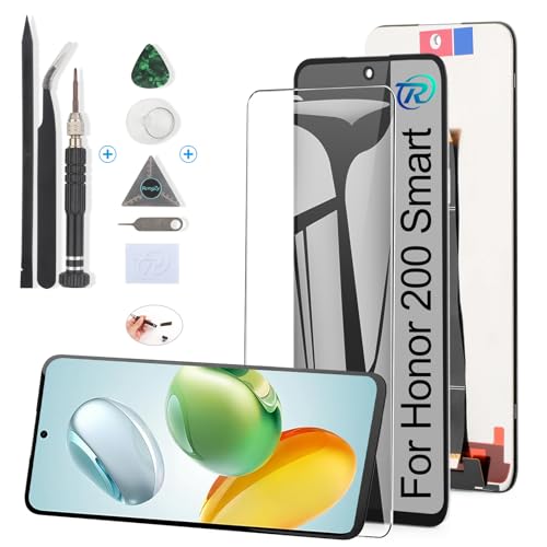 RongZy Display für Honor 200 Smart LCD Bildschirmersatz Digitizer Touchscreen Montiert Ersatz mit Werkzeugen (Schwarz) von RongZy