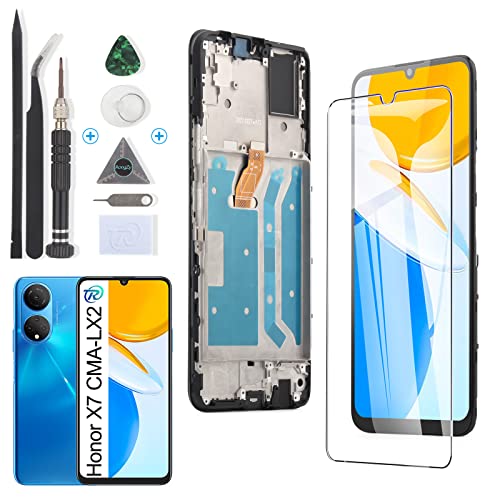 RongZy Display für Honor X7 CMA-LX1 LX2 LX3 LCD Bildschirmersatz Digitizer Touchscreen Montiert Ersatz mit Werkzeugen(Schwarz，Mit Rahmen) von RongZy