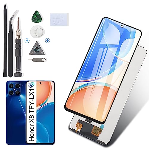 RongZy Display für Honor X8 4G TFY-LX1 LCD Bildschirmersatz Digitizer Touchscreen Montiert Ersatz mit Werkzeugen(Schwarz) von RongZy