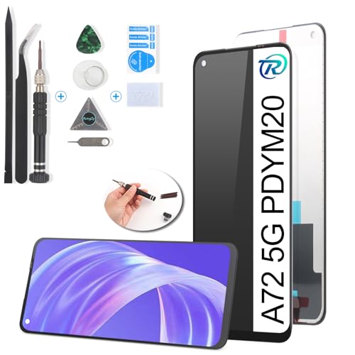 RongZy Display für Oppo A72 5G PDYM20 PDYT20 /A73 5G CPH2161/A53 5G CPH2127 LCD Bildschirmersatz Digitizer Touchscreen Montiert Ersatz mit Werkzeugen(Schwarz) von RongZy