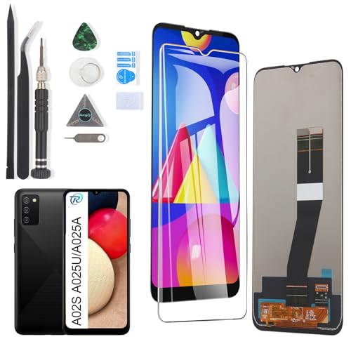 RongZy Display für Samsung Galaxy A02s A025U A025A A025V A205G LCD Bildschirmersatz Digitizer Touchscreen Montiert Ersatz mit Werkzeugen(163.5mm) von RongZy