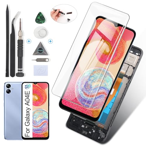 RongZy Display für Samsung Galaxy A04E LCD Bildschirmersatz Digitizer Touchscreen Montiert Ersatz mit Werkzeugen(Schwarz mit Rhamen) von RongZy