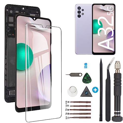 RongZy Display für Samsung Galaxy A32 5G A326 SM-A326B LCD Bildschirmersatz Digitizer Touchscreen Montiert Ersatz mit Werkzeugen(Mit Rahmen) von RongZy