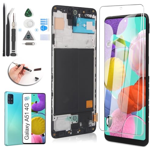 RongZy Display für Samsung Galaxy A51 A515 Incell LCD Bildschirm Ersatz Digitizer Touchscreen Montiert Ersatz mit Werkzeugen (Gilt) von RongZy