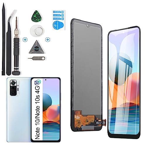 RongZy Display für Xiaomi Redmi Note 10/Note 10s 4G M2101K7AI TFT LCD Bildschirmersatz Digitizer Touchscreen Montiert Ersatz mit Werkzeugen(6.5'') von RongZy