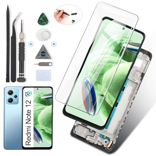 RongZy Display für Xiaomi Redmi Note 12 4G 23021RAAEG 23021RAA2Y LCD Bildschirmersatz Digitizer Touchscreen Montiert Ersatz mit Werkzeugen(Schwarz Mit Rhamen) von RongZy