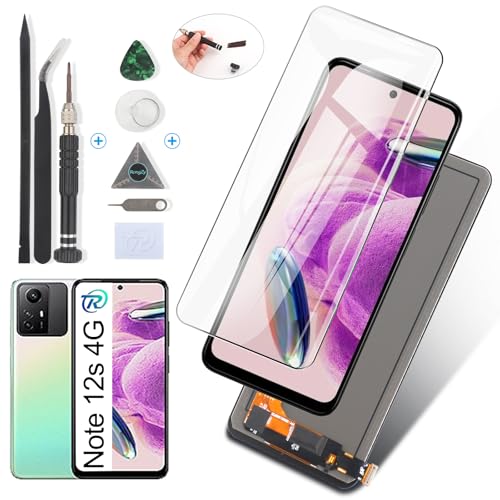 RongZy Display für Xiaomi Redmi Note 12S 4G 2303CRA44A, 23030RAC7Y, 2303ERA42L LCD Bildschirmersatz Digitizer Touchscreen Montiert Ersatz mit Werkzeugen(Schwarz) von RongZy