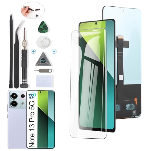 RongZy Display für Xiaomi Redmi Note 13 Pro 5G LCD Bildschirmersatz Digitizer Touchscreen Montiert Ersatz mit Werkzeugen (Schwarz) von RongZy