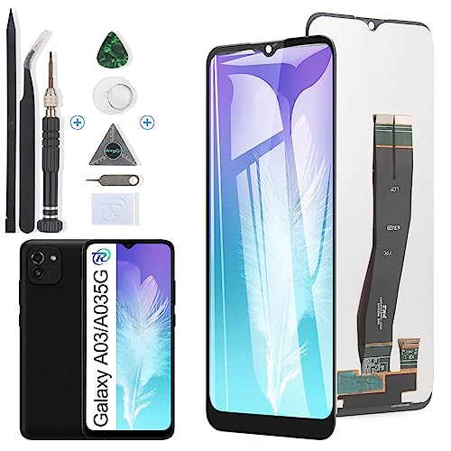 RongZy Ersatz Display Kompatibel für Samsung Galaxy A03/A035G Touchscreen Bildschirm Digitizer Glas Assembly + Reparatur Tools(Schwarz) von RongZy