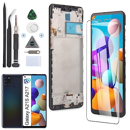 RongZy Ersatz Display Kompatibel für Samsung Galaxy A21S SM-A217F Touchscreen Bildschirm Digitizer Glas Assembly + Reparatur Tools(6.5'',Schwarz) von RongZy